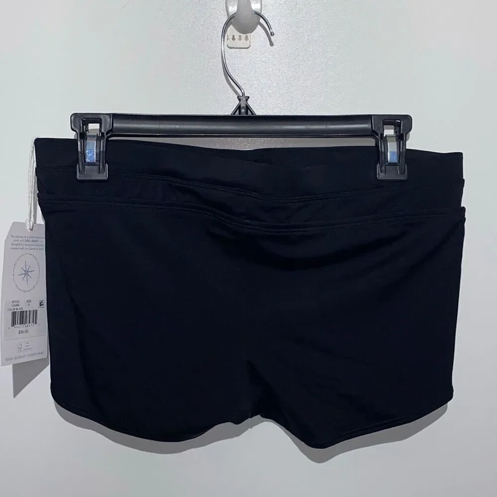 Sail Away Women's‎ Black Elastic Waistband Stretch Swim Shorts Small NWT
